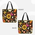 thumbnail image 2 of Wukai Sunflowers Mushrooms Print Reusable Grocery Bag Shopping Bags with Zipper Shoulder Shopping Handle Bag Suitable for Outdoor Convenient Daily Bag, 2 of 8