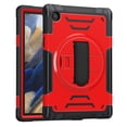 thumbnail image 5 of Decase Shockproof Case for Samsung Galaxy Tab A8 10.5" SM-X200 X205 X207, Military Grade Protection Rotating Stand Hand Strap Shoulder Strap Kids Friendly Bumper Rugged Case,Red, 5 of 9