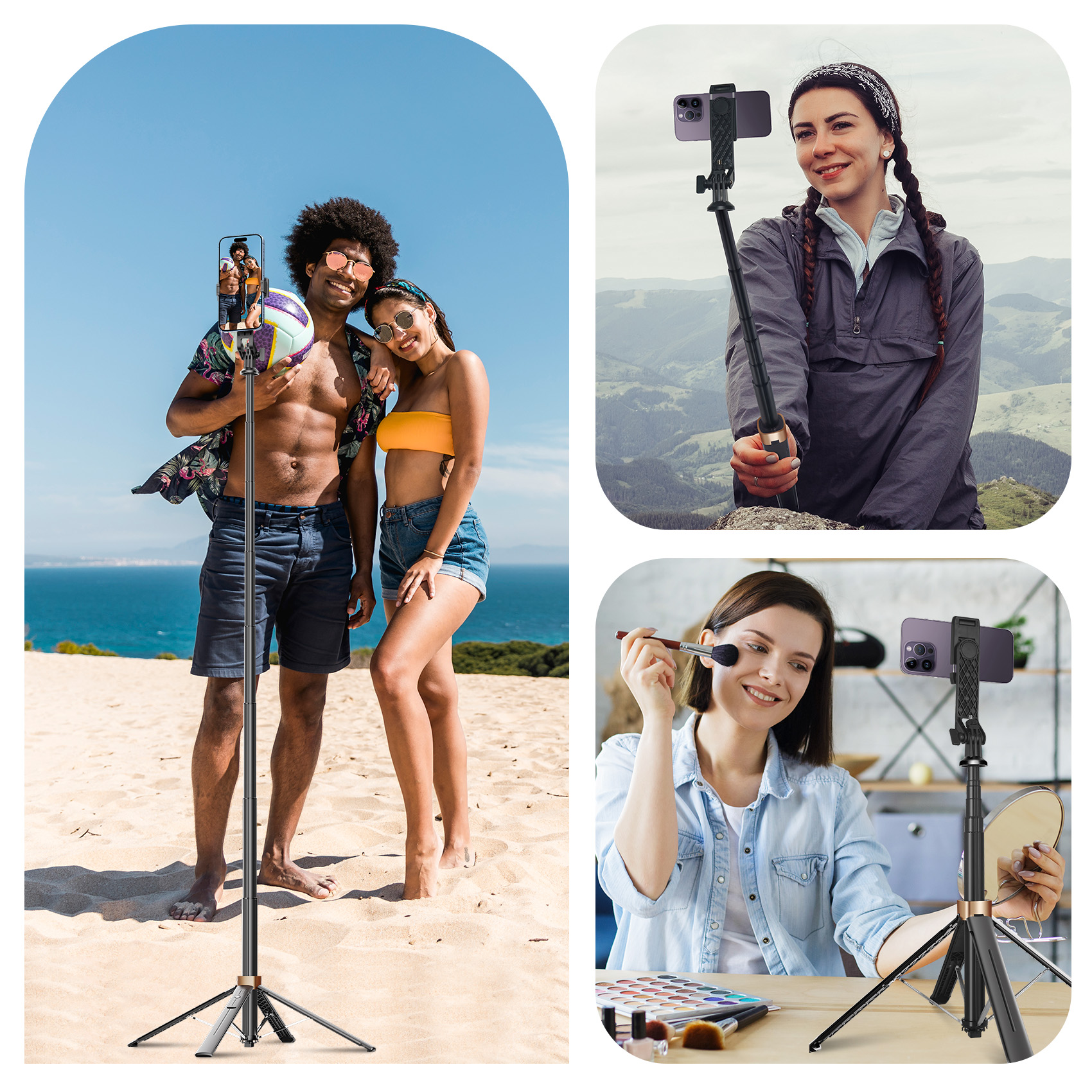 YOLETO Selfie Stick Phone Tripod, 71 Inches Tall, Black photo 6