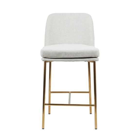 Bende Fabric Metal Gold Frame Counter Stools (Set of 2) In Beige