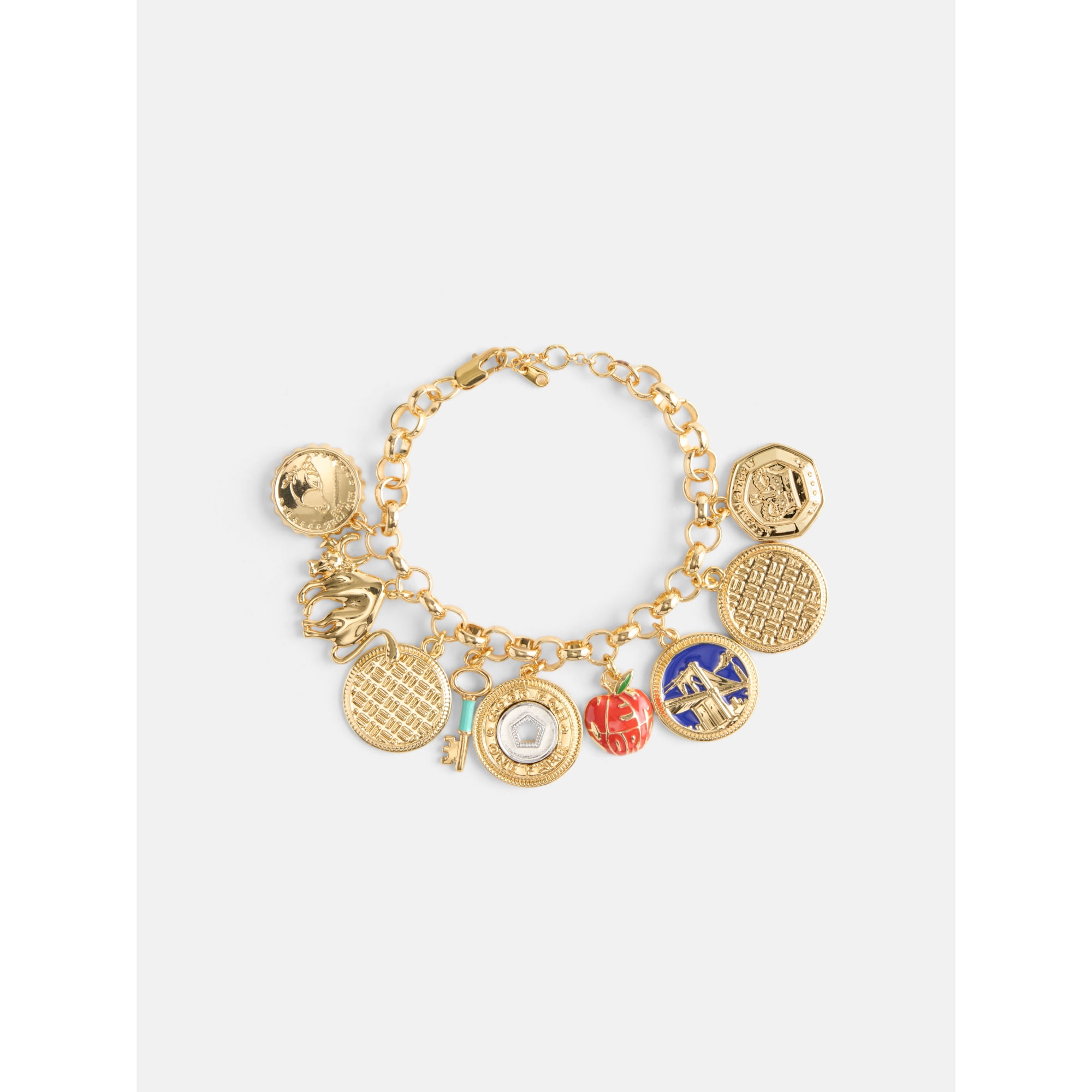 Free Assembly Women's NYC Coin Charm Bracelet, Goldtone
