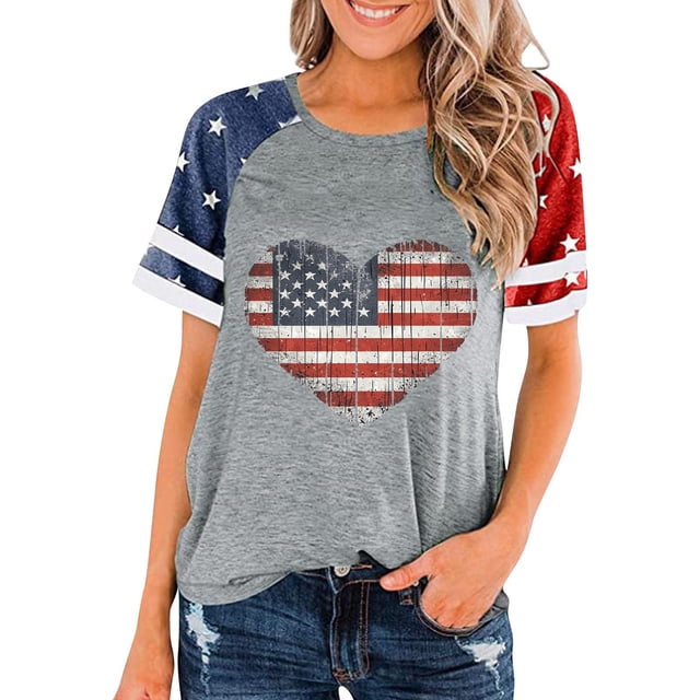 Top Plisado Gradiente de las Mujeres, Cuello de la Tripulación Manga Corta Blusa Suelta para el Hogar Y el Uso Diario, Ligera Túnica de Moda Casual
