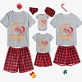thumbnail image 1 of Pijamas familiares a juego de Navidad, conjuntos de Pijamas cortos de Papá Noel en julio, gris, 1 of 3