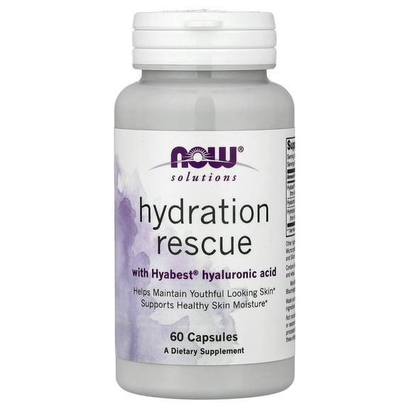NOW Foods - Hydration Rescue with Hyabest Hyaluronic Acid - 60 Veg Capsules