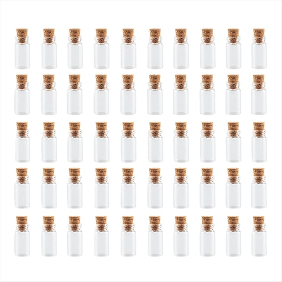 Rollbacks & More 50x Mini Glass Bottles Jars with Cork DIY Art Crafts Necklace Pendants Supplies Message Bottle Small Wishing