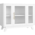 thumbnail image 4 of Accreate Accent Storage Cabinet, 36'' Sideboard Buffet Cabinet with Fluted Glass Door and Adjustable Shelf, White Coffee Bar Cabinet, White, 4 of 8