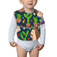 thumbnail image 6 of Hirioo Cute Hedgehogs Cactus Blue for Baby Waterproof Pocket Bib Adjustable Closed for Babies Toddlers with Large Pocket 6-24Months, 6 of 8