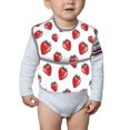 thumbnail image 6 of Susaid Hand Drawn Strawberry Print Bibs for Babies Toddlers Adjustable Waterproof Free Soft Durable Bibs for eating with Large Pocket Food Catcher, 6 of 8