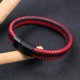 thumbnail image 4 of Pulsera de cordón de cuero genuino trenzado para hombre con cierre magnético, 4 of 4