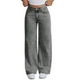 thumbnail image 2 of ClodeEU Womens High Waist Wide Leg Jeans with Pockets,Baggy Casual Denim Pants Gray,Womens Plus XXL, 2 of 5