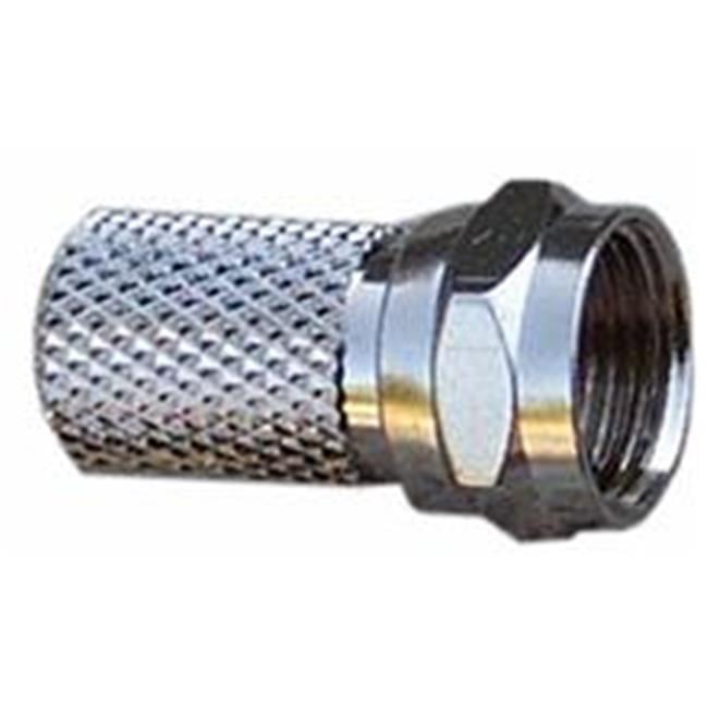 F Connector Twist On Connectors Rg6, Pack Of 10