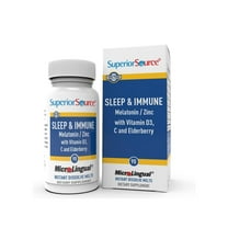 Superior Source Sleep & Immune - Health Supplement - Supports Immune System & Better Sleep - Contains Vitamin C, Vitamin D3, Zinc, Melatonin & Elderberry Extract - 90 Instant Dissolve Tablets