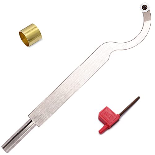 Swan Hollower 10 Inches Wood Turning Tool Carbide Tipped Lathe Chisel Tool Bar with Ci3 12mm Round Carbide Insert Cutter for Wood Hobbyist or DIY or Carpenter, Handle not Include