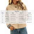thumbnail image 6 of FRSASU Women's Ruffle Stand Collar Cropped Trench Coat Button Down Single Breasted Windbreaker Long Sleeve Cropped Jackets Khaki, 6 of 9