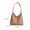 Khaki, variant on Women's Large Braided PU Tote Bag, Soft Magnetic Work Shoulder Handbag with Zip Pocket