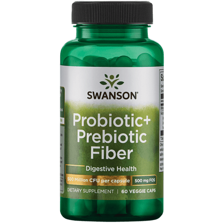 Swanson Probiotic+ Prebiotic Fiber 500 Million Cfu 60 Veg