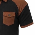 thumbnail image 5 of Ohufall Men's Tee Turndown Collar Zipper Pocket Color Block Tees Breathable Comfort Fashion Casual T Shirts, 5 of 7