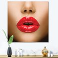 thumbnail image 2 of Designart ' Sexy Woman Lips Beautiful Make-Up Close-Up Kiss ' Modern Canvas Wall Art Print, 2 of 4