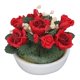 thumbnail image 3 of Maceta en miniatura para casa de muñecas a escala 1:12, maceta artesanal en miniatura, flores rosas rojas artificiales, 3 of 9