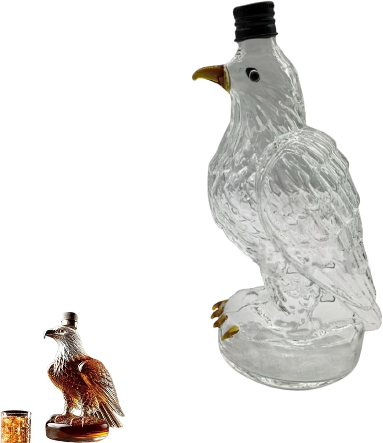 Carafe à Whisky Aigle Doksvp – Décanteur Verre Sculpté Aigle, Design Artistique Pour Bar Et Amateurs De Whisky