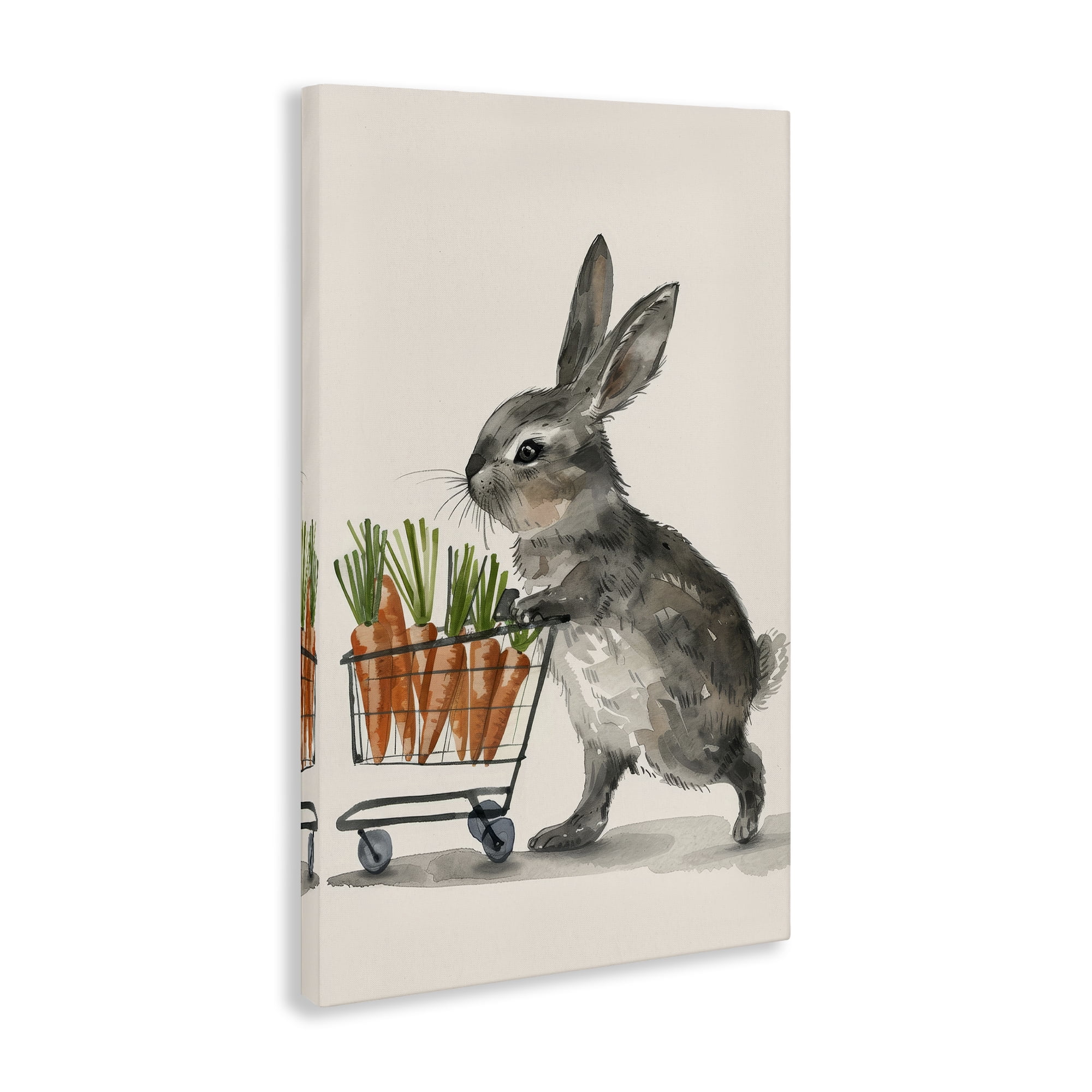 Bunny with Carrots Canvas Art, 16 x 24, Made In USA