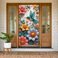 thumbnail image 6 of Blue Peacock Welcome Banner Floral Peacock Display Golden Frame Green Leaves Floral Backdrop for Home Entrance Party Welcome Garden Party, 6 of 9