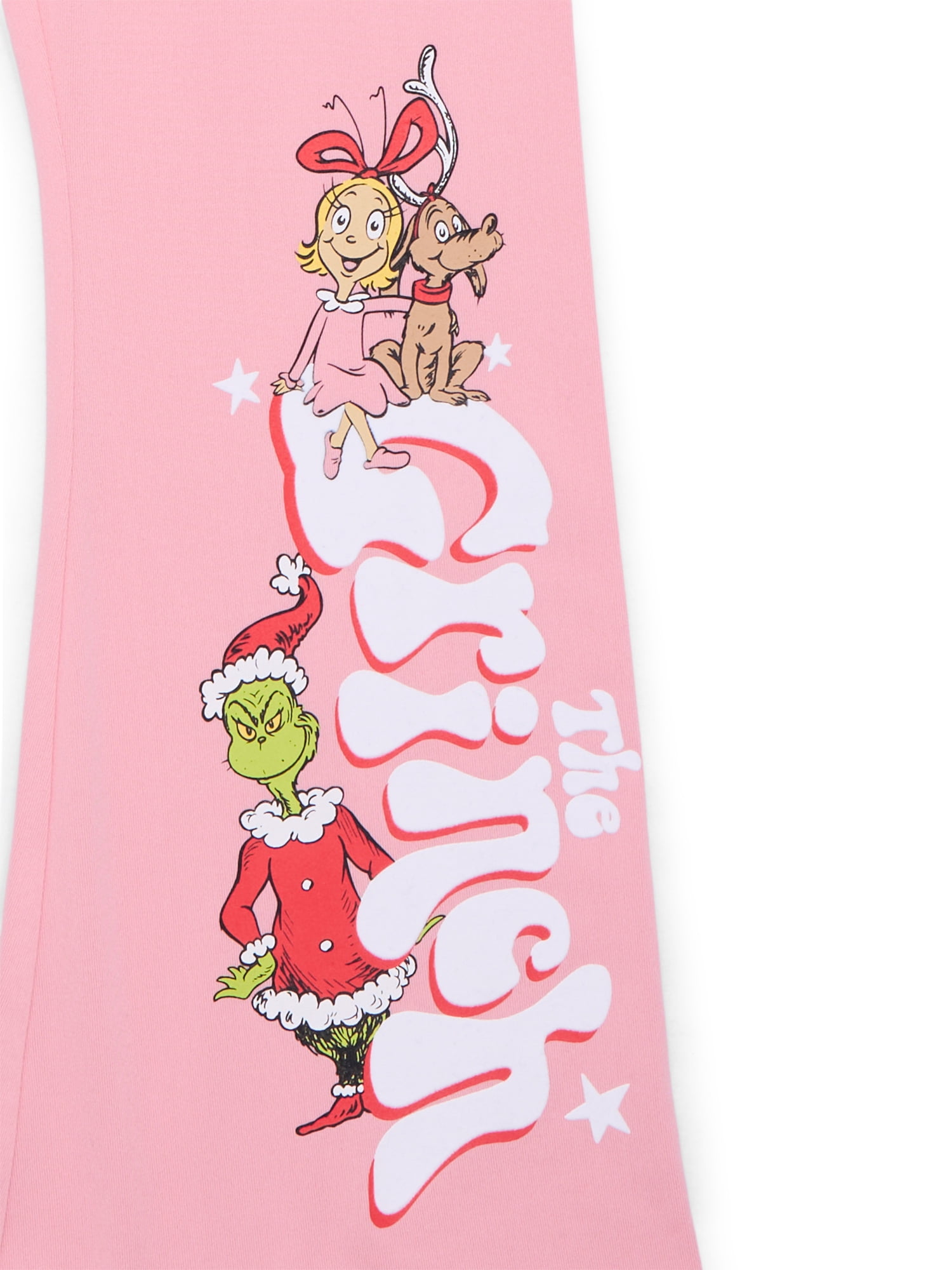 Dr. Seuss Grinch Girls' Christmas Graphic Flare Leggings, Sizes 4-16