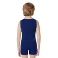 thumbnail image 2 of Nyeemya Kids Boys Workout Gymnastics Leotard and Shorts 2 Piece Sports Outfit for Beach Swimming Navy Blue 14, 2 of 7