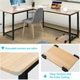 thumbnail image 6 of Zimtown 66" Wood L-Shaped Computer Desk Gaming Table  PC Laptop Table Workstation Home Office Brown, 6 of 15