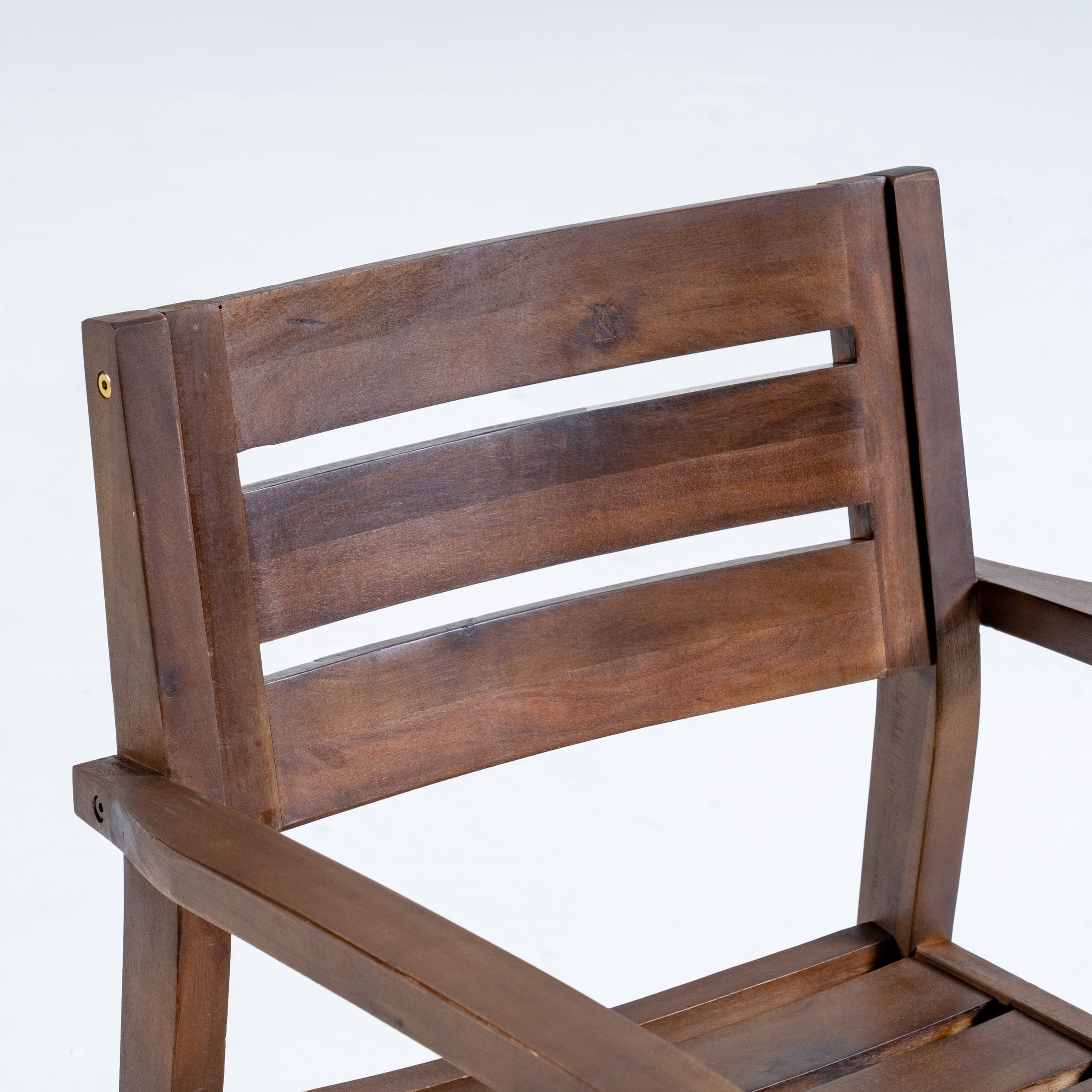 Outdoor Dining Chairs Set of 2 – Solid Acacia Wood Patio Armchairs with Slatted Seat & Back, Weather-Resistant for Backyard, Garden or Poolside