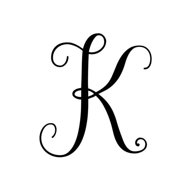 Download Precision Metal Art INITIAL-K-18BLK 18 in. Initial Monogram Letter K Steel Laser Cut Wall Art in ...