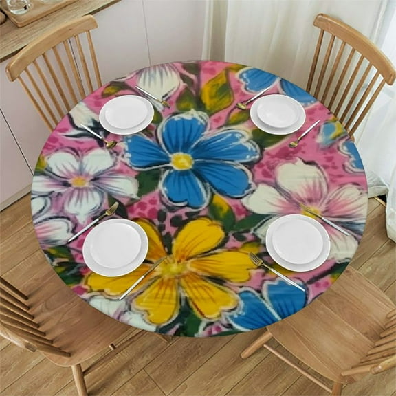 HAOXIT Mexican Oilcloth Tablecloth - Round Tablecloths | Outdoor Tablecloth | Round Tablecloth | Waterproof cover| Hules 31-35