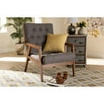 thumbnail image 5 of Baxton Studio Naeva Mid-Century Modern Grey Fabric Upholstered Walnut Finished Wood Armchair, 5 of 5
