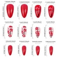 thumbnail image 6 of Yoyauz 24pcs French Pointed Nail, Short Fake Nail, Square Nail With Red Flower Design, Charming Acrylic Nail Suitable For Girls And Ladies, 6 of 6