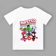 thumbnail image 4 of Camiseta de fiesta de cumpleaños para niño de Marvel Spider Man y sus buenos amigos, para niños de 2, 3, 4, 5, 6, 7, 8 y 9 años, personalizada, de verano, color blanco, 4 of 4
