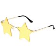 thumbnail image 1 of golden frame yellow flakes)Irregular Sunglasses Creative Star Sunglasses Frameless Personality Colorful Ball Sunglasses Rimless Star Shape Sunglasses, 1 of 3
