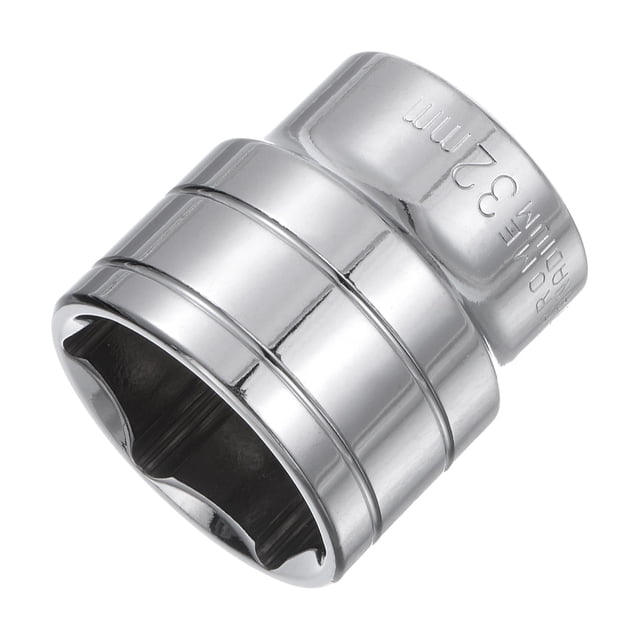 Llave de vaso poco profunda de 6 puntos Uxcell 32mm 1/2" de acero de alto carbono