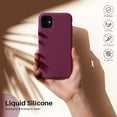 thumbnail image 4 of Liquid Silicone Case for iPhone 11, Slim Liquid Silicone Case with Open Bottom, Soft Gel Rubber Case Cover for iPhone 11(2019) 6.1 inch - Wine Red, 4 of 12
