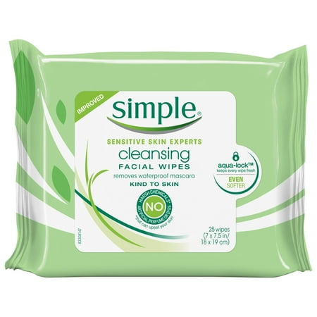 Simple Kind to Skin Cleansing Facial Wipes 25 ct