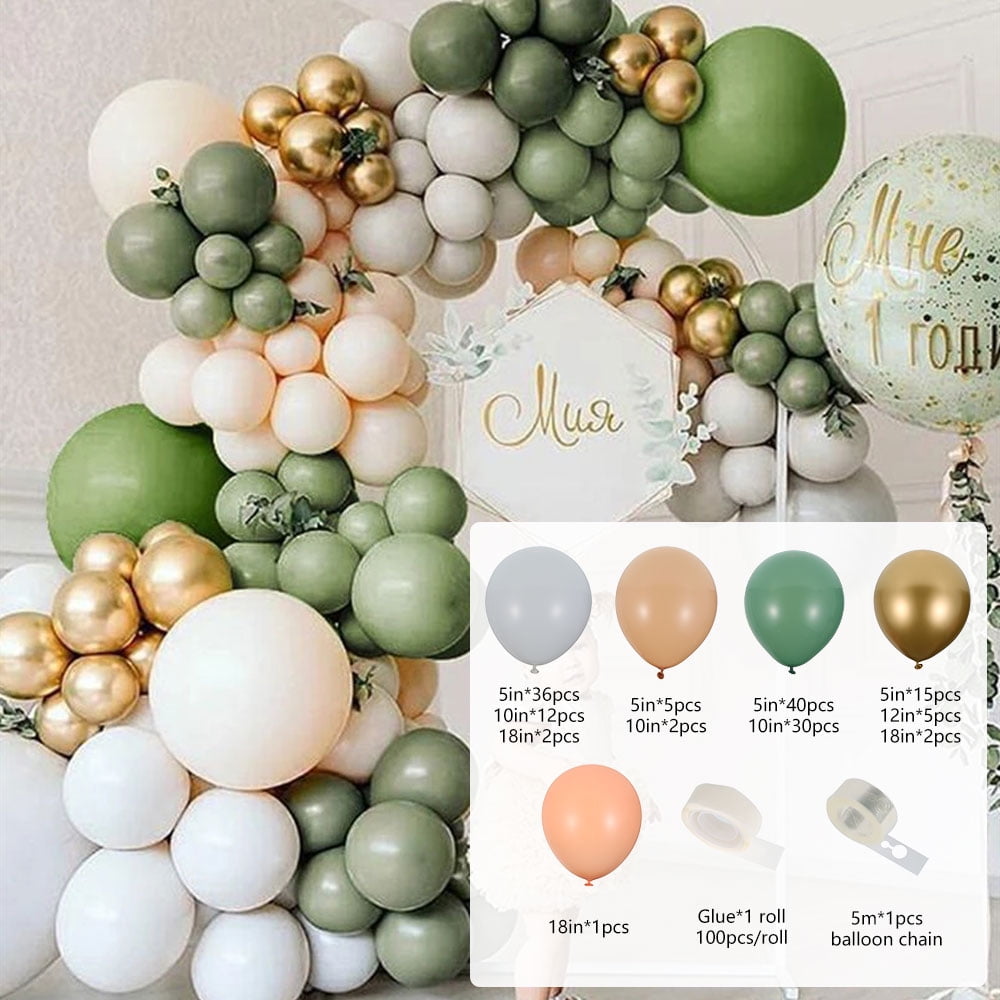 Party Supplies Paper Party Supplies Sage Green Balloons Garland Kit
