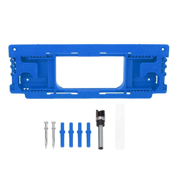 Yajisi ABS Door Jamb Hinge Jig – 2‑1/2” to 6” Hinge & 1‑3/8” to 2‑1/2” Door Thickness, Blue, Durable, Easy‑Setup Router Template