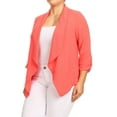 thumbnail image 2 of Women's Solid Casual Plus SizeDraped Cardigan Blazer Jacket, 2 of 5
