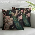 thumbnail image 3 of HENGT  Peacock On Cherry Tree Throw Pillow Cover Beautiful Bird Feather Wings Floral Branch Botanical Pillow Case Decorative Square Cushion for Home Couch Bed, 3 of 5