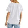 thumbnail image 4 of Womens Graphic T Shirts Rose Graphic Loose Fit Summer Short Sleeve Boyfriend Casual Crew Neck Tees Womens Summer Tops White L, 4 of 5