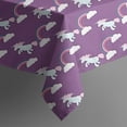 thumbnail image 5 of Purple Cartoon Unicorn Rainbow Square Tablecloth,Waterproof Square Table Cover,Wipeable Spillproof Washable Table Cover for Home Kitchen Party Decor 52"x52"(132x132cm), 5 of 6