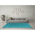 thumbnail image 3 of Ahgly Company Indoor Round Oriental Turquoise Blue Industrial Area Rugs, 4' Round, 3 of 4