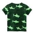 thumbnail image 5 of Virmaxy (18M-10Y) Boys Girls Cute Printed Shirt Toddler Baby Round Collar Short Sleeve Casual Tops Summer Loose Casual Trendy Pullover Shirt Green-1 18 Months, 5 of 6