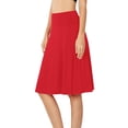 thumbnail image 4 of Womens High Waist Fold Over A-Line Flared Midi Swing Skirt, 4 of 8