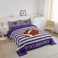 thumbnail image 3 of Erosebridal Ensembles de Literie de Sport de Soccer Grand Lit avec Couette pour Garçons, Insert de Couette de Rugby de Dessin Animé, Décor de Chambre de Jeu, Réversible, 3 of 7