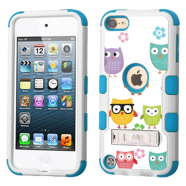 One Tough Shield ® 3-Layer Hybrid Case (White/Teal) with Kick-Stand for